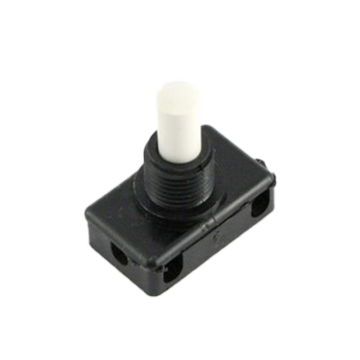 Einbaudruckschalter 8mm Steg, mit Feder, Knopf weiss
