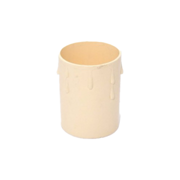 Kerzenhülse für E27-Fassung Lg. 60mm avorio mit Tropfen