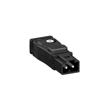 Verbindungsstecker 2-pol. mit Zugentlaster schwarz