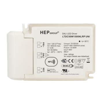 LED Driver NFC 500-1500mA 50W DALI2 Push dim
